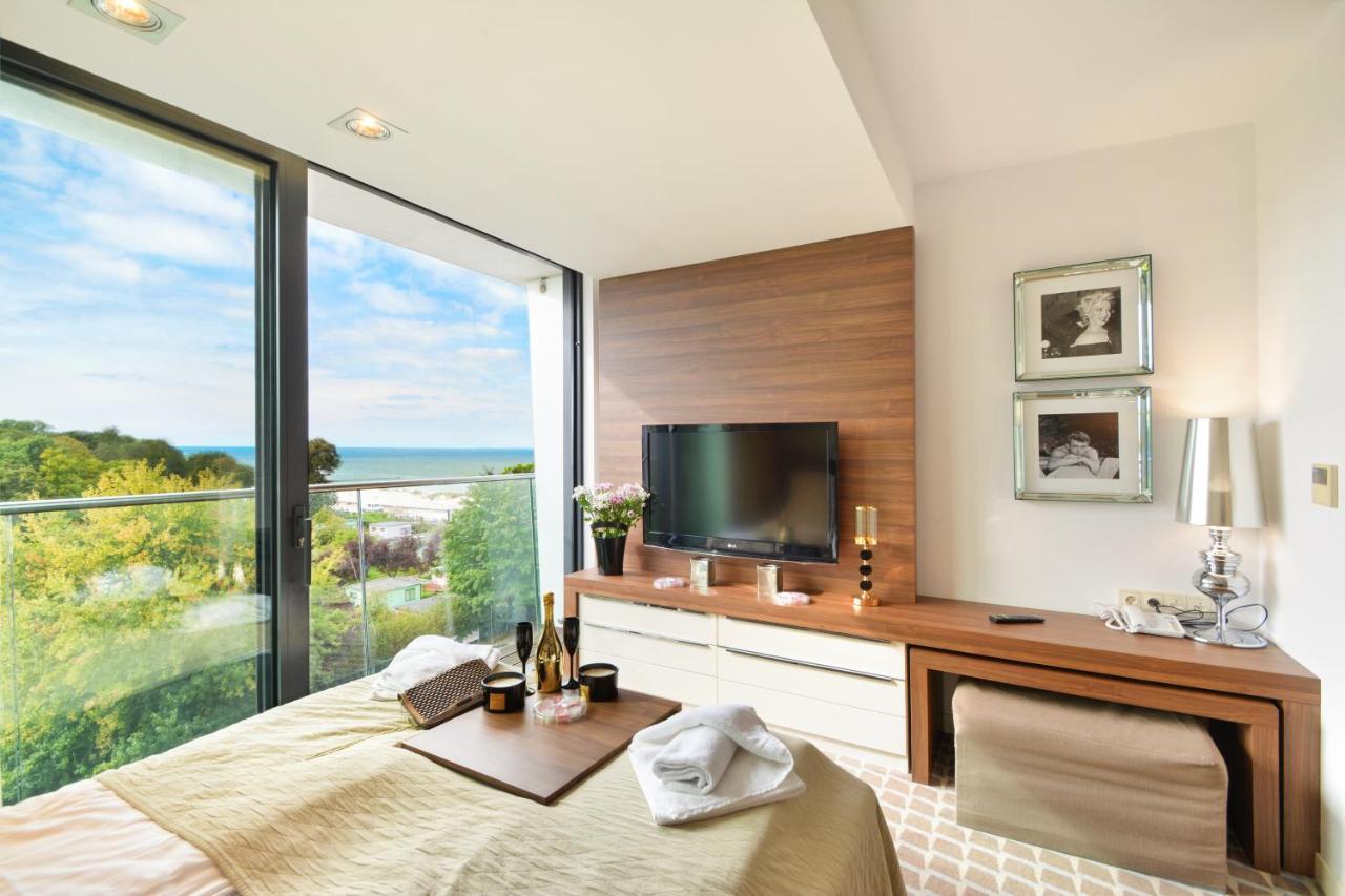Marine Hotel apartament prywatny studio widok na morze basen sauna jacuzzi Kołobrzeg Buitenkant foto