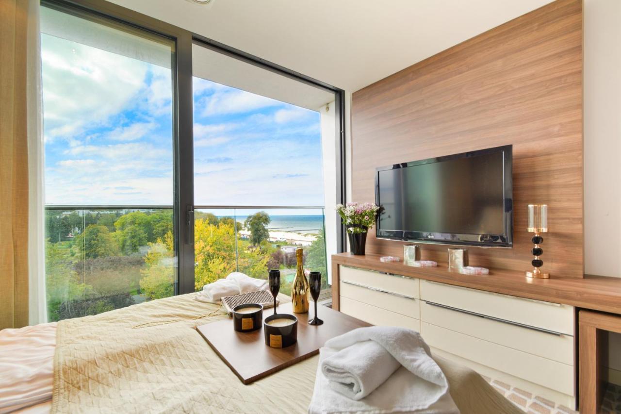 Marine Hotel apartament prywatny studio widok na morze basen sauna jacuzzi Kołobrzeg Buitenkant foto